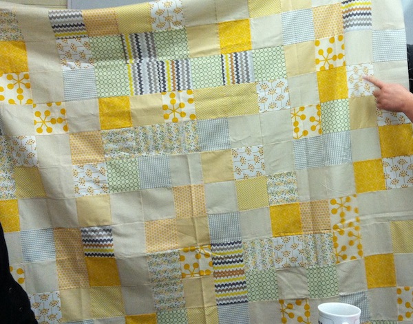 Aly's Yellow Quilt for her friend.